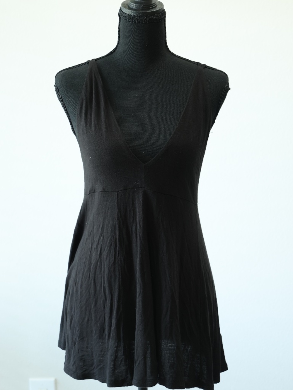 Strappy back black tank
